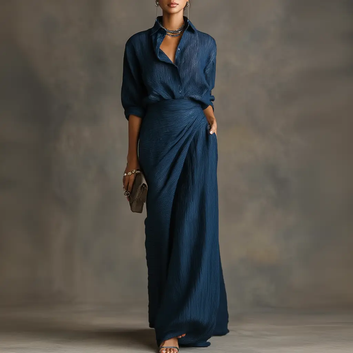 Angelique | Elegant Set Shirt and Maxi Skirt