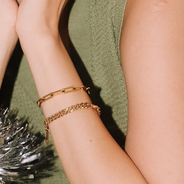 Anna | Gold-Plated Bracelet with Design Layers