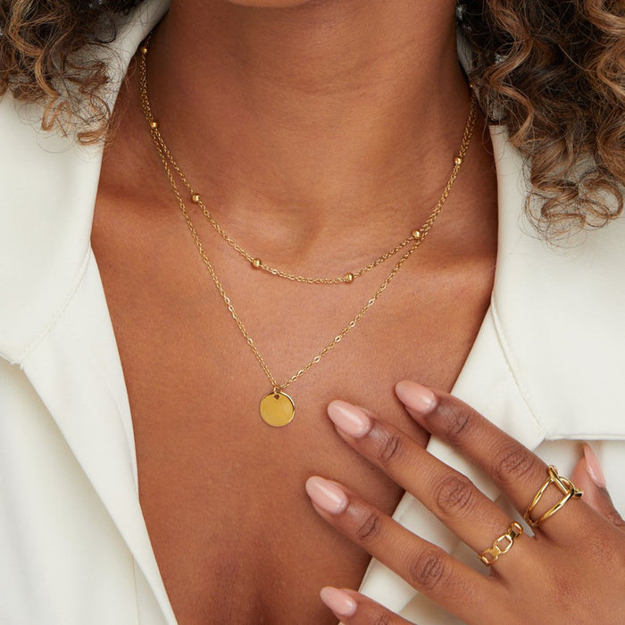 Annalena | Gold-Plated Double Chain Pendant