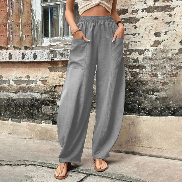 Anneli - Draped Wide-Leg Trousers