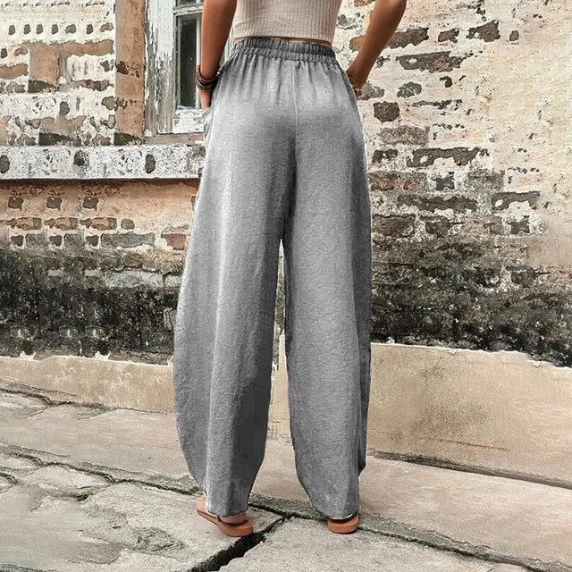 Anneli - Draped Wide-Leg Trousers