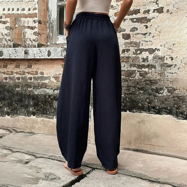 Anneli - Draped Wide-Leg Trousers