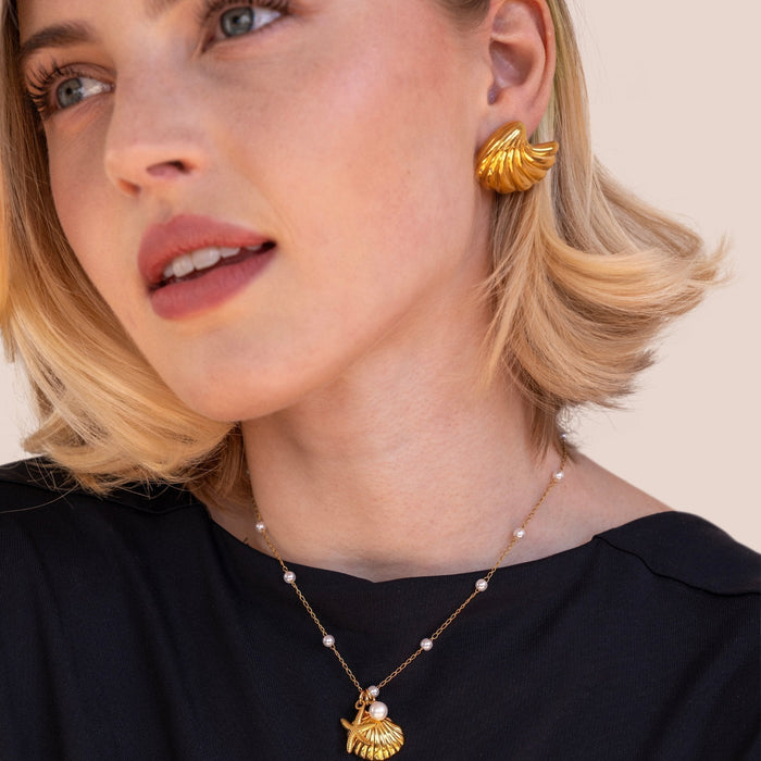 Anneliese | Gold-Plated Shaped Shell Earrings