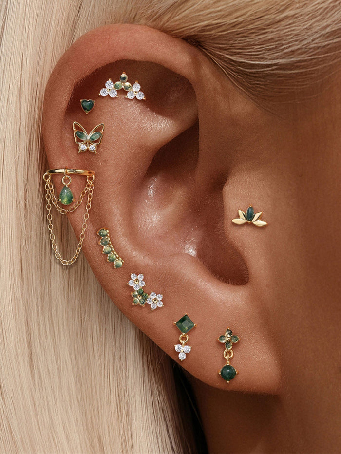 Annika | Gold-Plated Modern Shape Clean Earrings