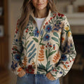 Annikki - Botanical Print Zip Bomber