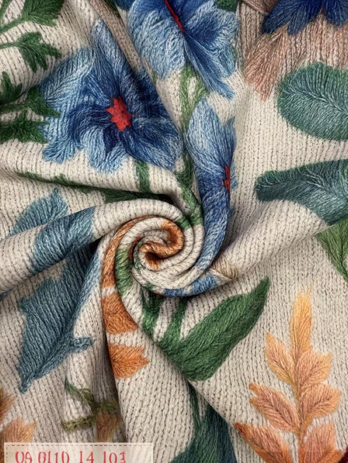 Annikki - Botanical Print Zip Bomber