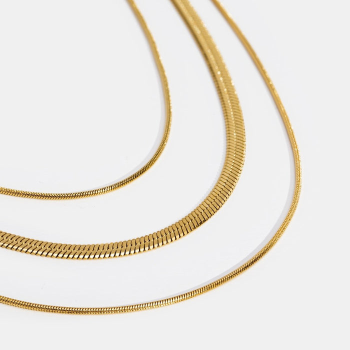 Antonie | Gold-Plated Clear Structure Multilayer Necklace