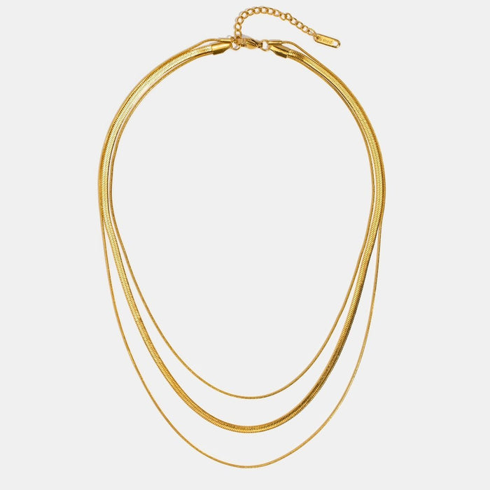 Antonie | Gold-Plated Clear Structure Multilayer Necklace