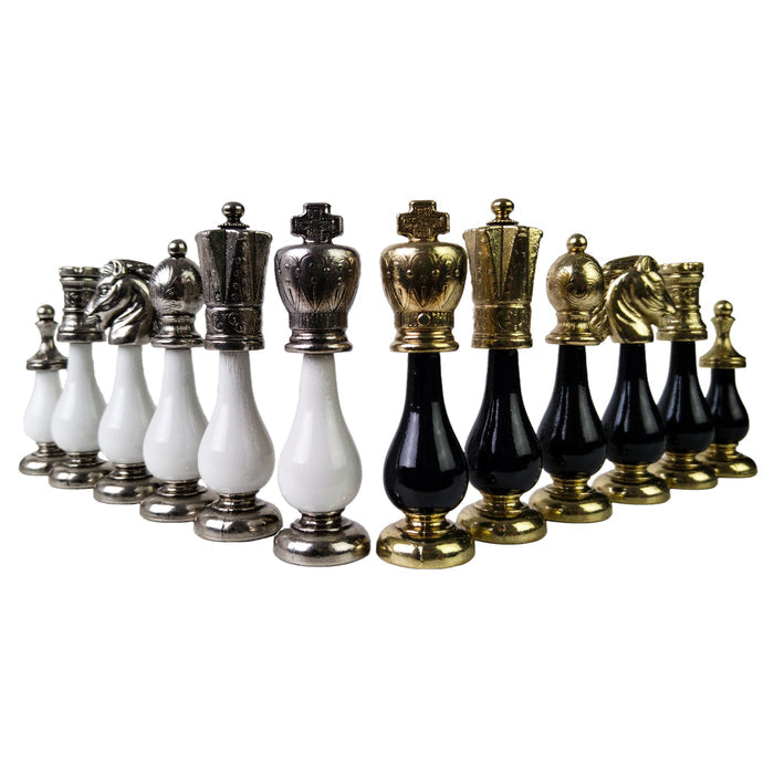 ARABESQUE | Solid Metal & Wood | Black & White | 105mm | 142BN