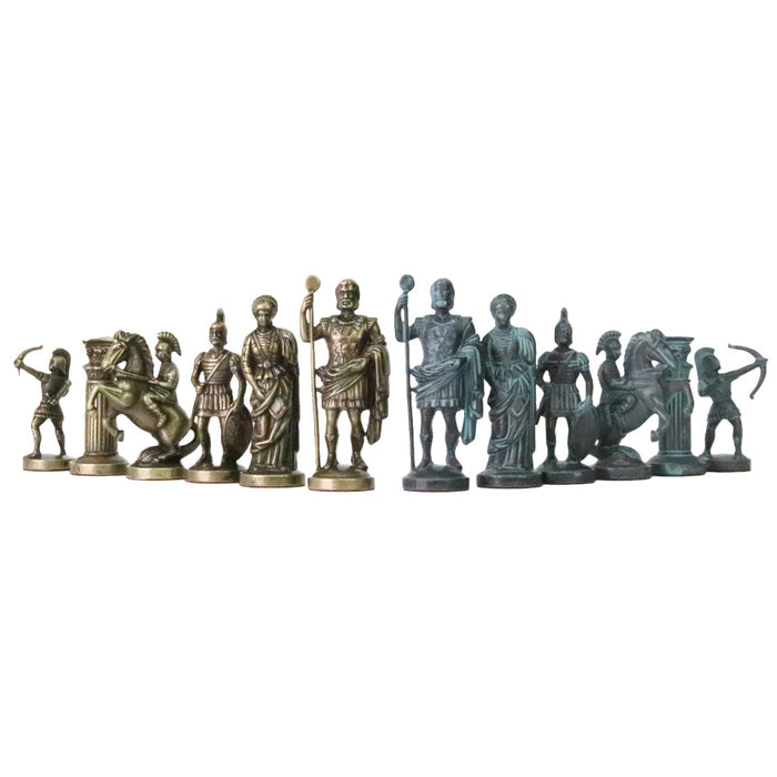 ARCHERS | Solid Metal Chess Pieces | Blue & Bronze | 9.7cm | F10B