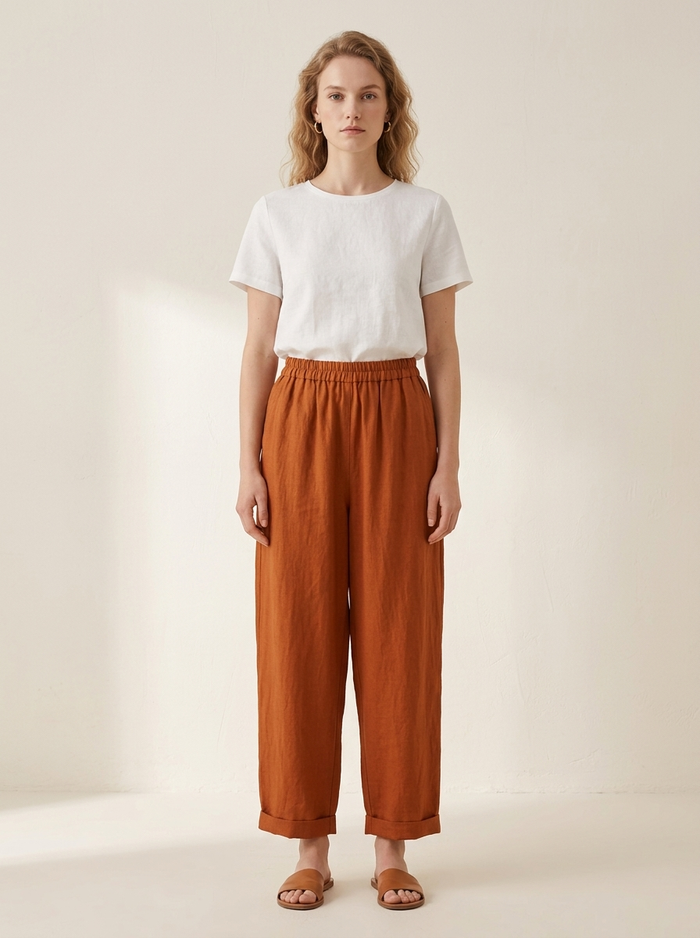 Arden linen trousers relaxed - editorial hero