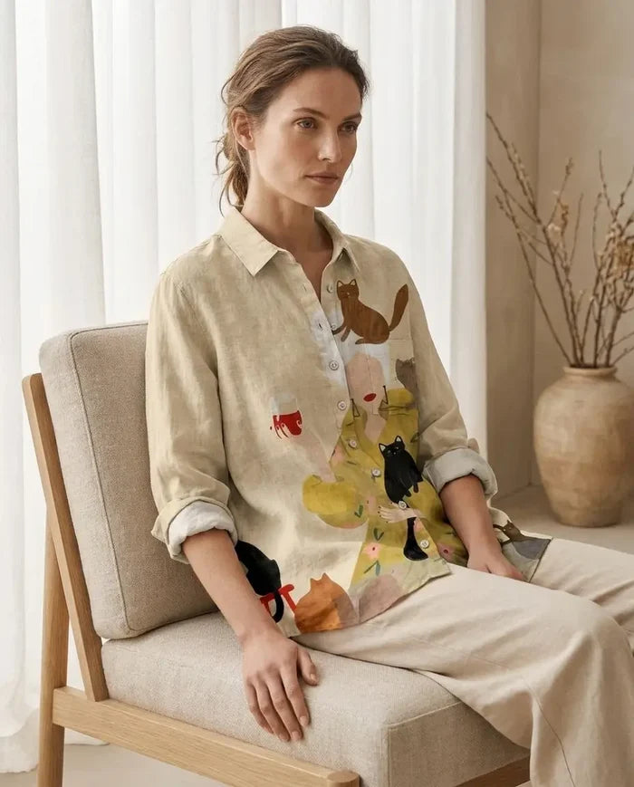 Ariane | Linen Elegant Summer Blouse