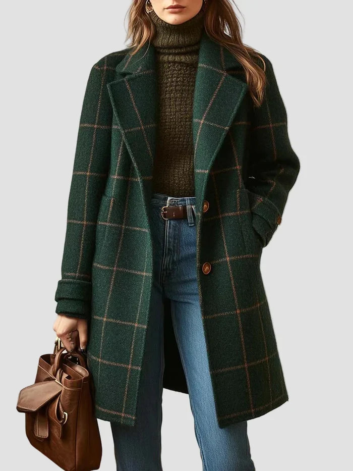 Atenea | Coat Wool Check Green