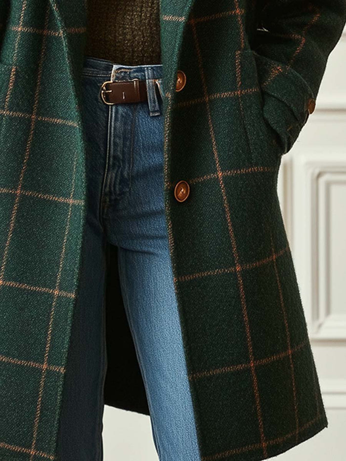 Atenea | Coat Wool Check Green