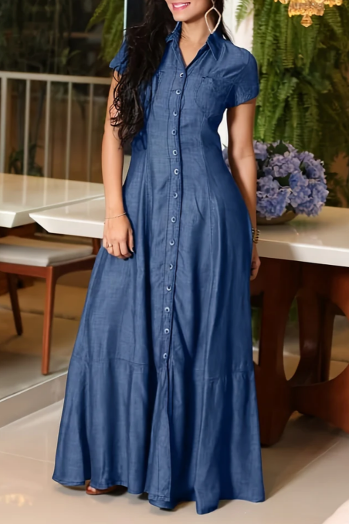 Aune - Long Denim Shirt Dress