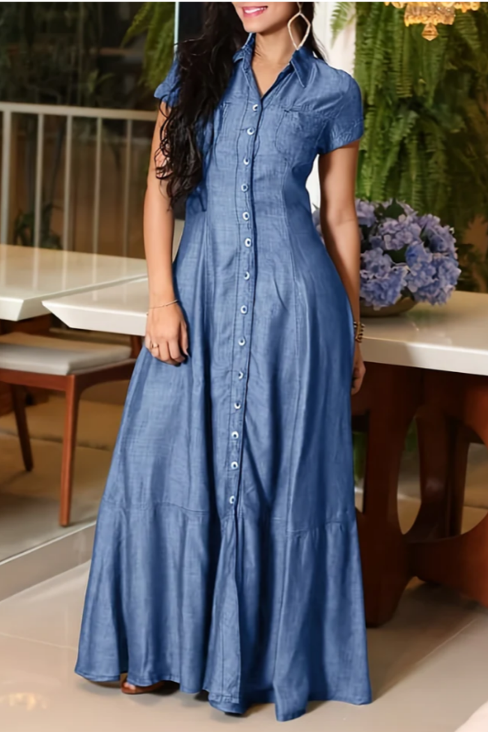 Aune - Long Denim Shirt Dress