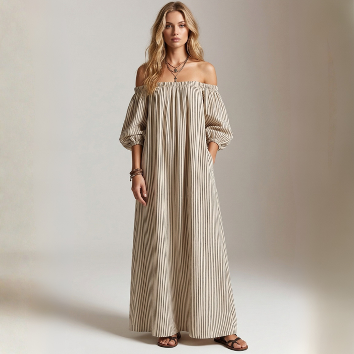 Aura | Linen and Cotton Maxi Dress