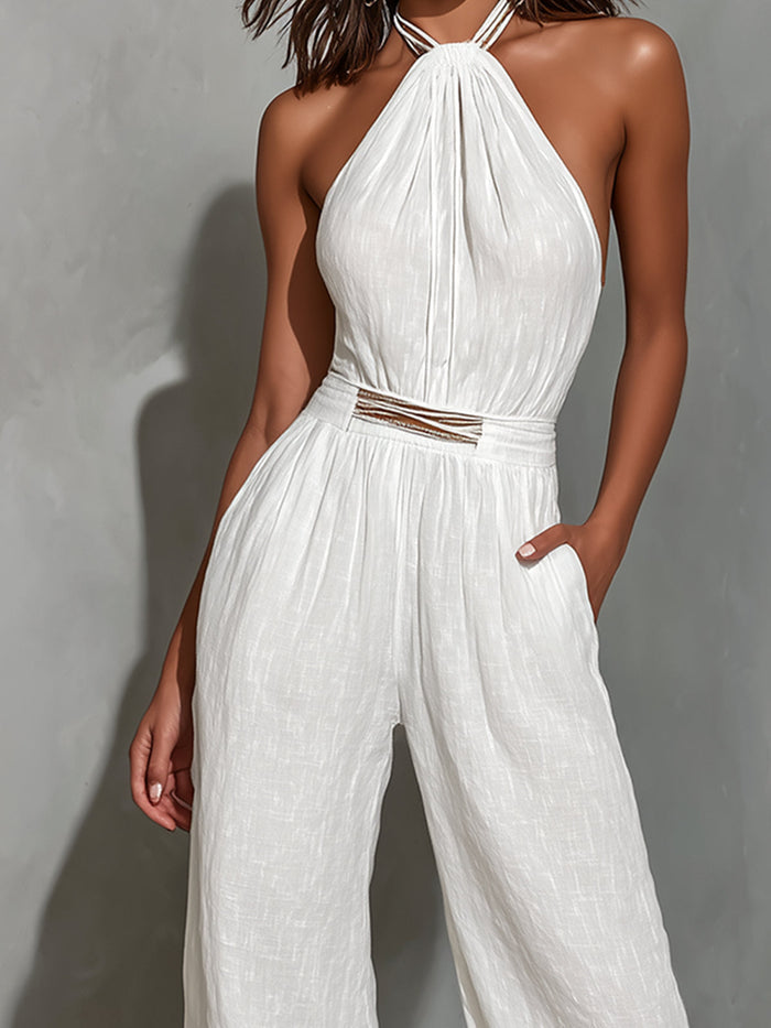 Aurelia | Jumpsuit Halter Linen Look
