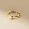Aurora | Gold-Plated Delicate Kateřina Ring with Pearl Line