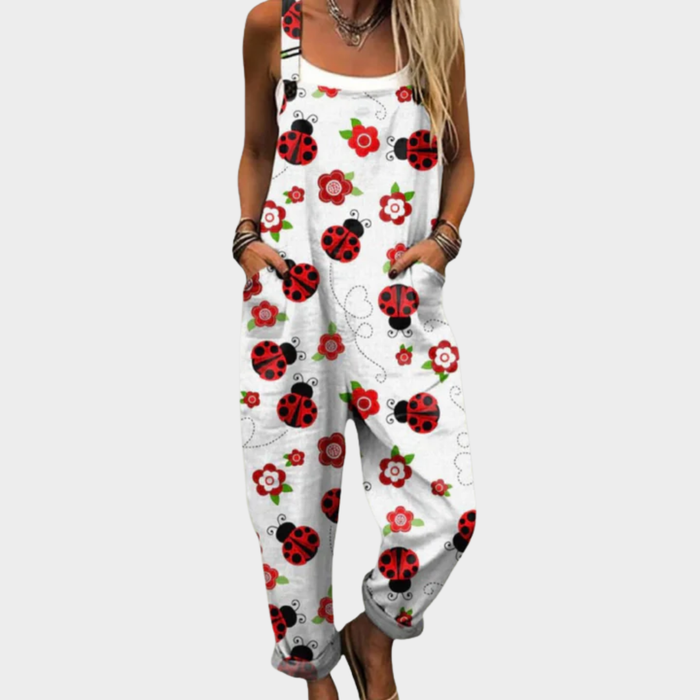 Aurora – Printed Wide-Leg Dungarees