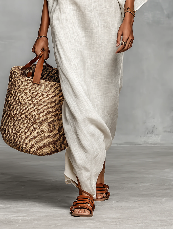 Aveline | Shoulders Open Sleeve Batwing Maxi Dress