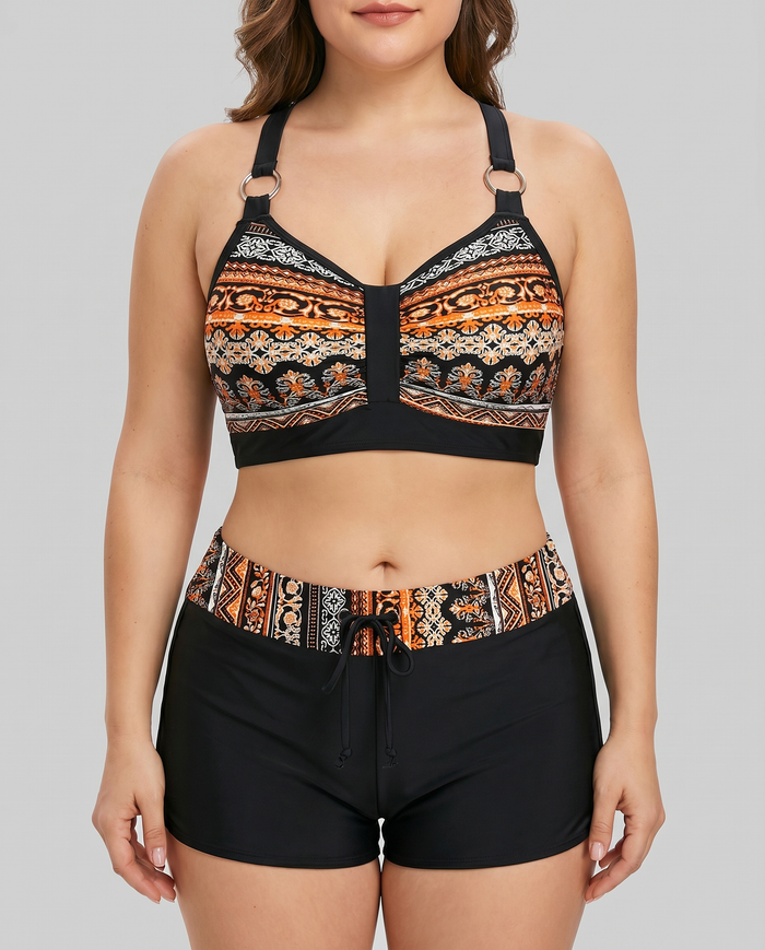Azahara | Geometric with Waist Stretch Bikini