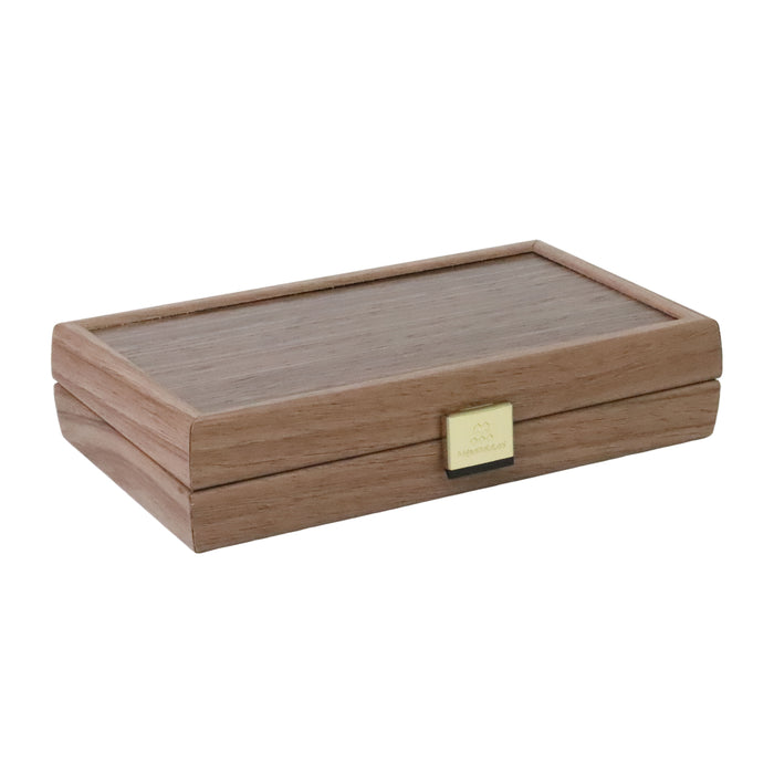 Backgammon | American Walnut | Handmade | Blue Inlay | Walnut & Oak Points | 20 x 12cm | TK04