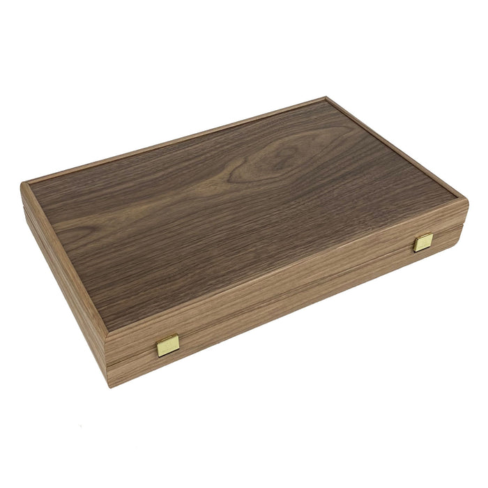 Backgammon | American Walnut Inlay | Black & Oak Points | Handmade | Side Racks | 48 x 30cm | BKK1