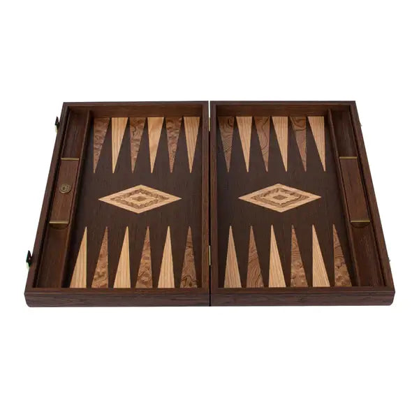 Backgammon | American Wenge | Walnut Burl & Oak Inlay Points | Side Racks | 48cm | BVV1JD