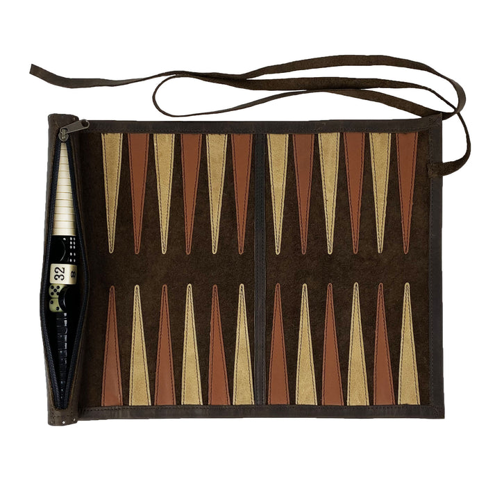Backgammon | Leather Roll-Up | 30cm
