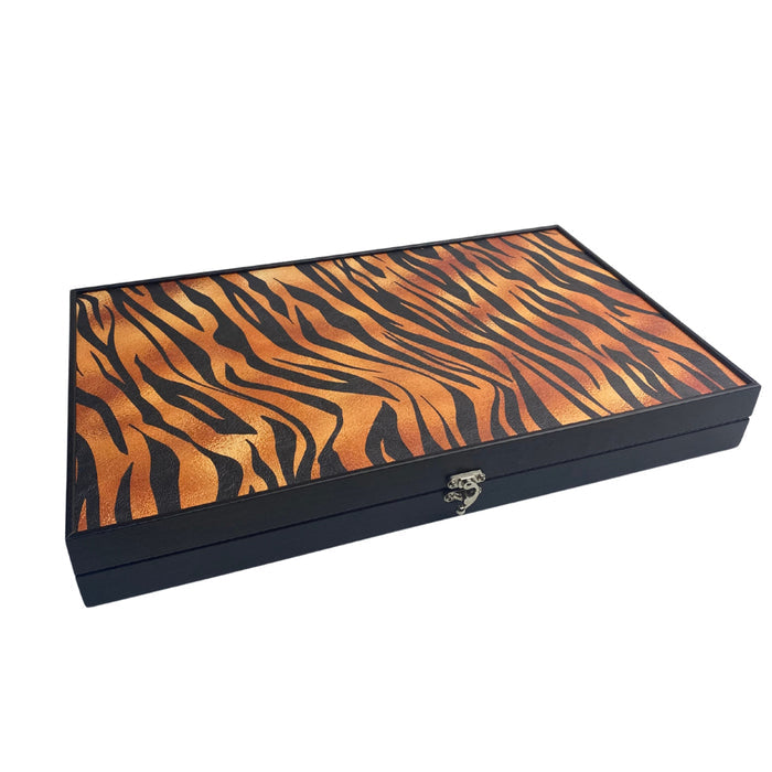 Backgammon | Leatherette | Safari | Side Racks | 48cm