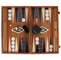 Backgammon | Mahogany Inlay | Black & Oak Points | Handmade | Side Racks | 48 x 30cm | BMM1