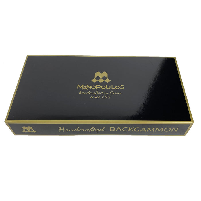 Backgammon | Mahogany Inlay | Black & Oak Points | Handmade | Side Racks | 48 x 30cm | BMM1