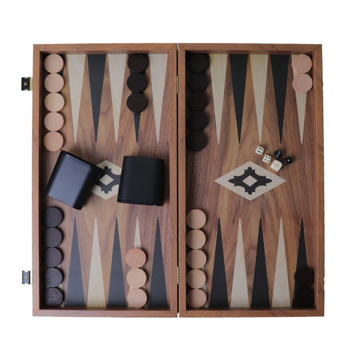 Backgammon | Walnut Replica | Black & Oak Points | 48 x 25cm | TXL1KK