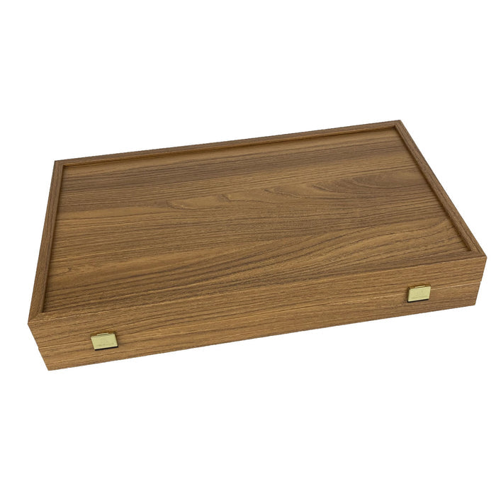 Backgammon | Walnut Replica | Black & Oak Points | Side Racks | 48 x 30cm | BXL1KK