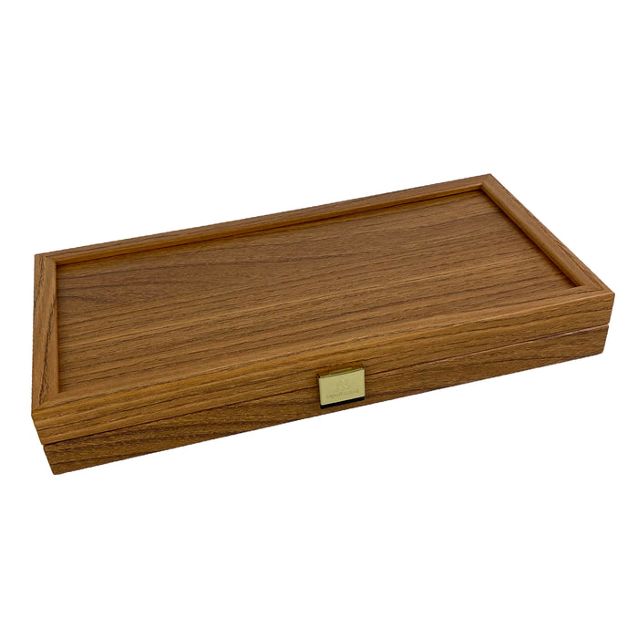 Backgammon | Wooden | Walnut Replica | 30 x 15cm | Black & Oak Points | TXL3KK