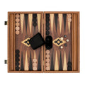 Backgammon | Wooden | Walnut Replica | 38 x 22cm | Black & Oak Points | Side Rack | BXL2KK