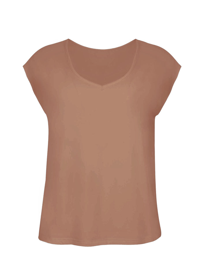 Bamboo Boxy T-Shirt - Toffee
