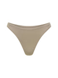 Bamboo caramel tan classic thong g-string underpants on a white background