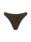 Bamboo cocoa brown classic thong g-string underpants on a white background