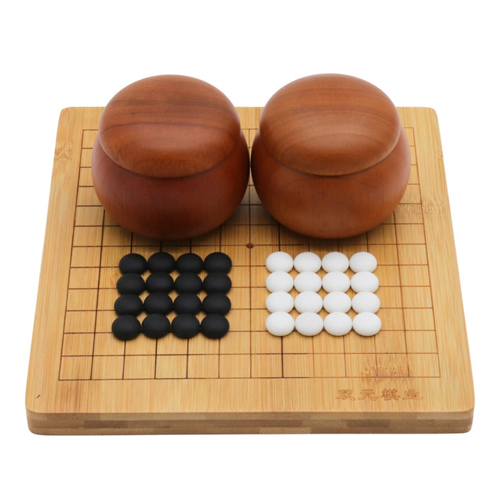 BAMBOO GO MINI SET | Board 13 x 13 Grid | 18 x 19 cm | 2 Bowls with Stones