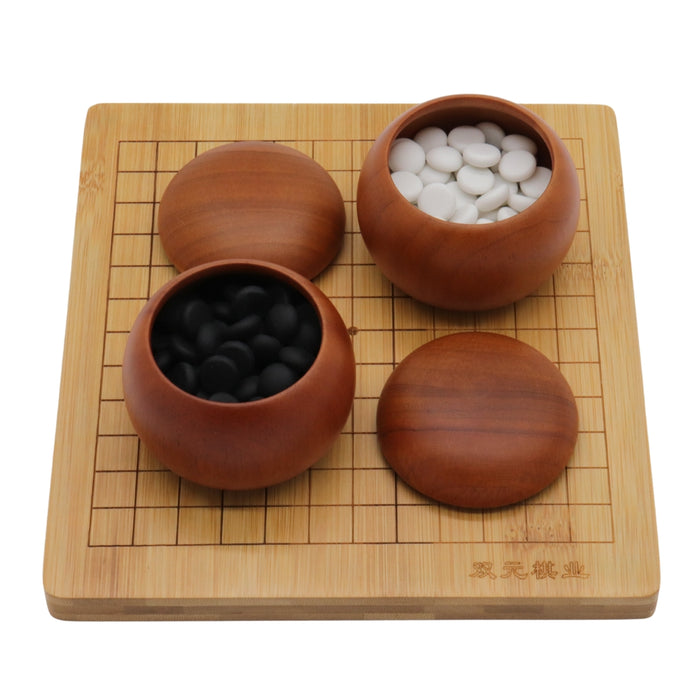 BAMBOO GO MINI SET | Board 13 x 13 Grid | 18 x 19 cm | 2 Bowls with Stones