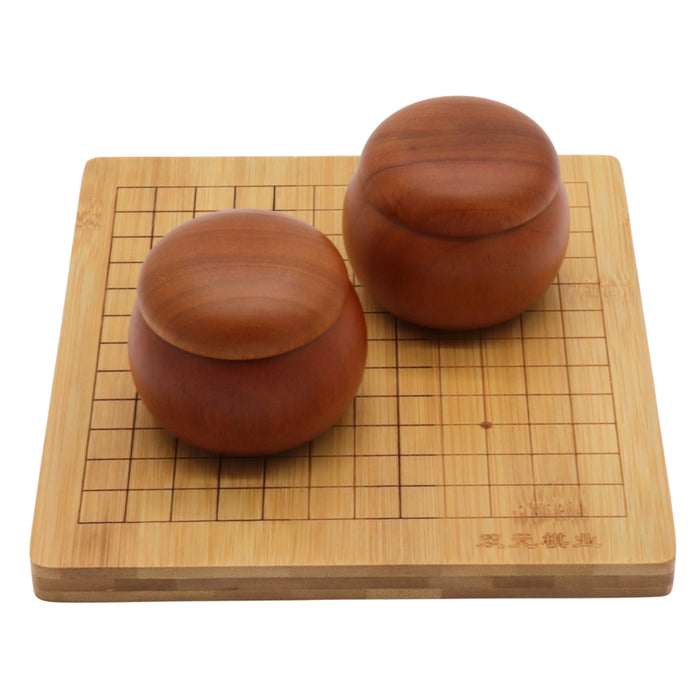 BAMBOO GO MINI SET | Board 13 x 13 Grid | 18 x 19 cm | 2 Bowls with Stones