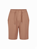 Men's knee length Toffee brown casual shorts with elasticised waist, drawstring and deep pockets, men's bamboo clothing
