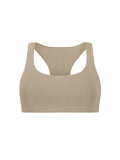 Beige sports bra on a white background