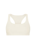 Cream sports bra on a white background