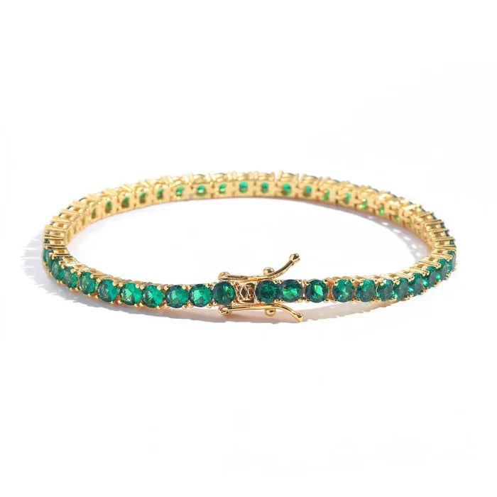 Beáta | Gold-Plated Bracelet with Tone Emerald