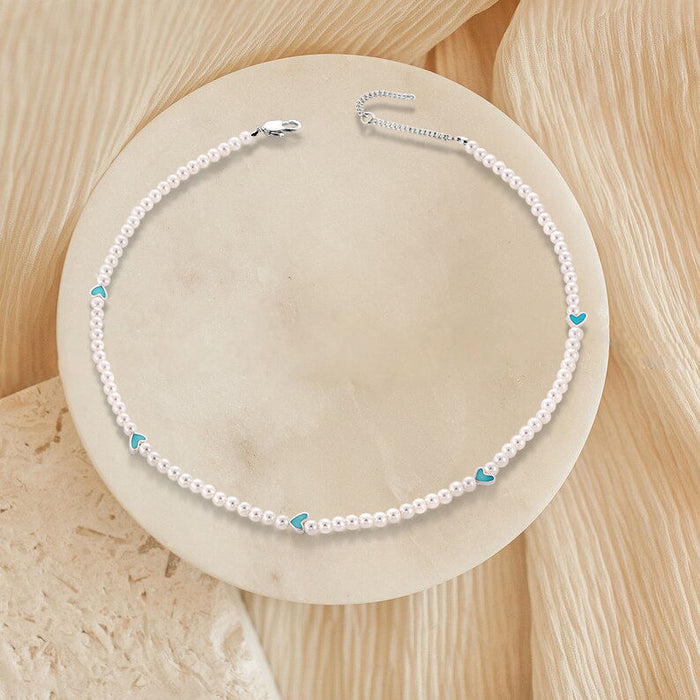 Beáta | Gold-Plated Round Pearls Necklace with Smooth Setting