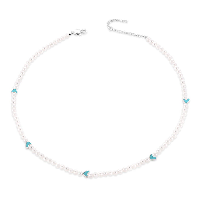 Beáta | Gold-Plated Round Pearls Necklace with Smooth Setting