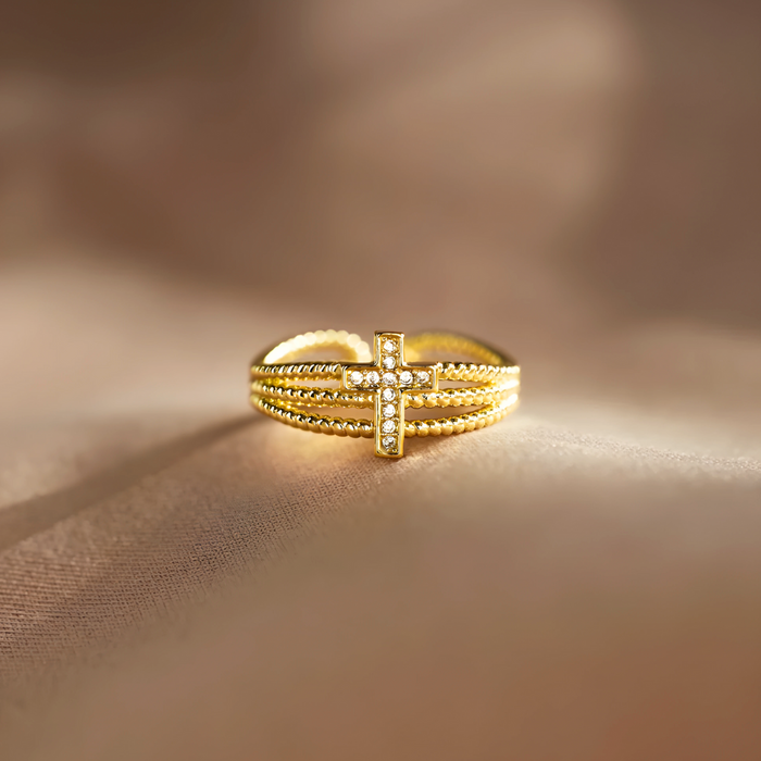 Beatriz | Gold-Plated Divine Protection Ring